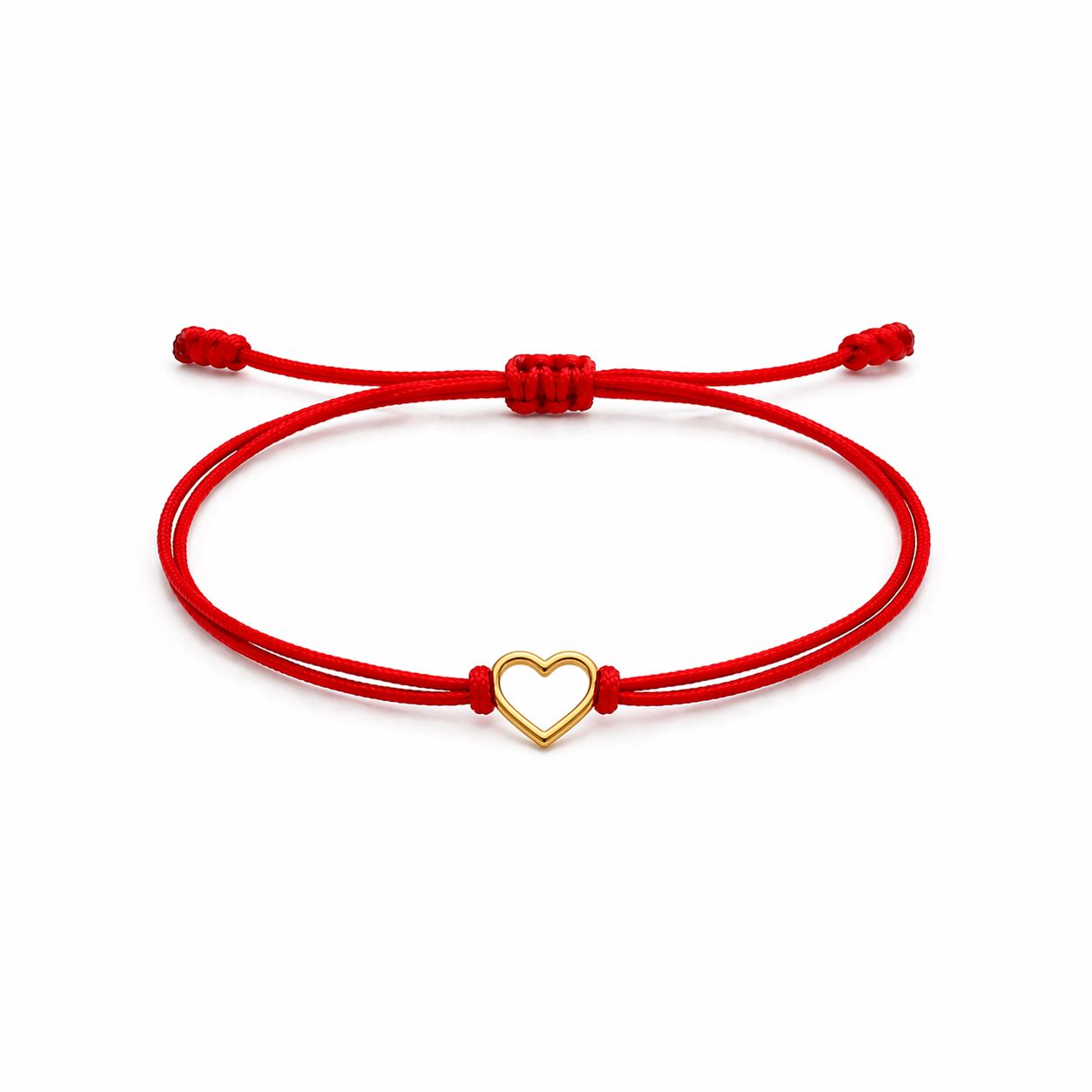 Red String Bracelet Heart Outline (nb-4y)