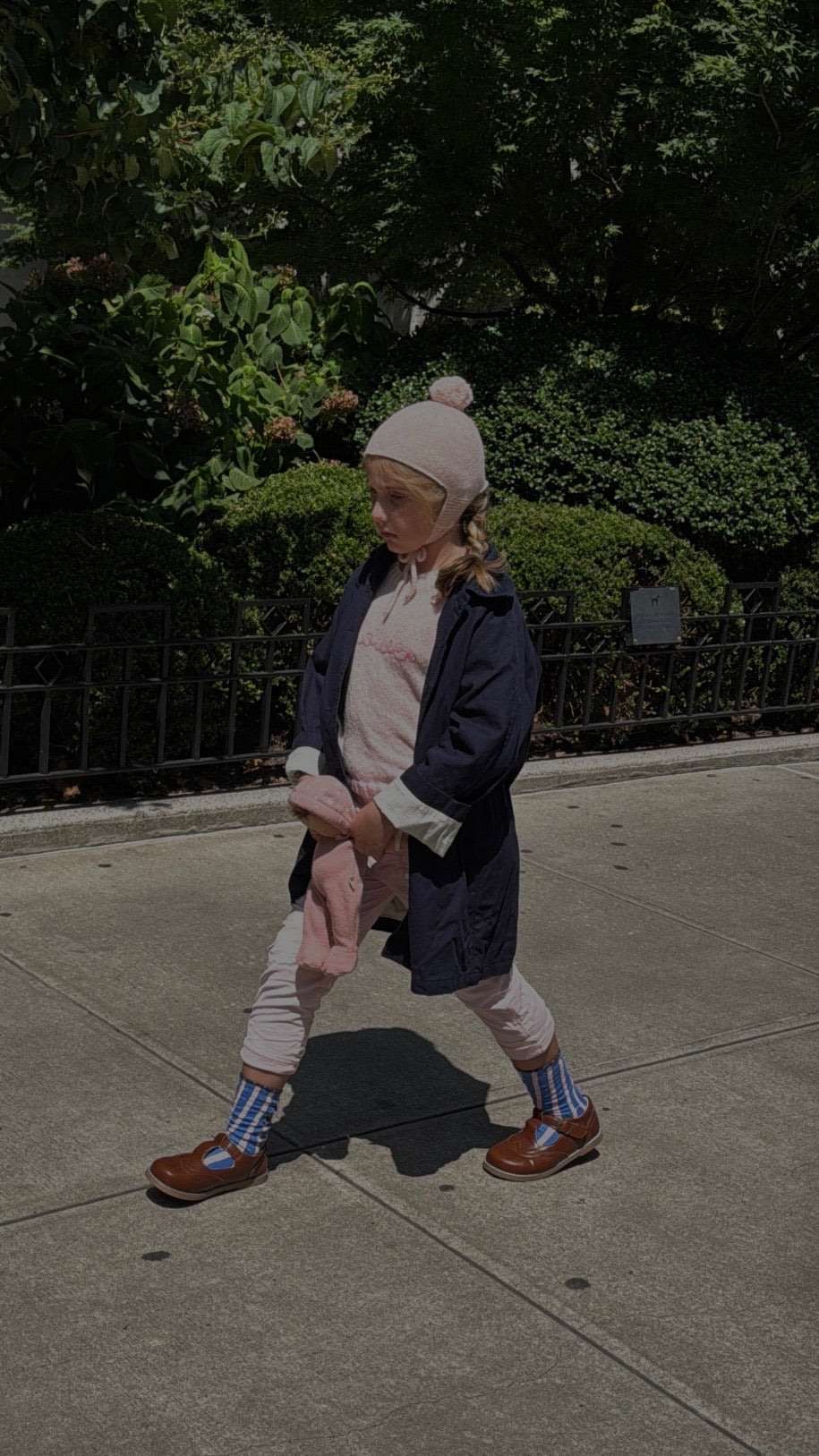 le enfant Gold thread emb. ribbed beanie
