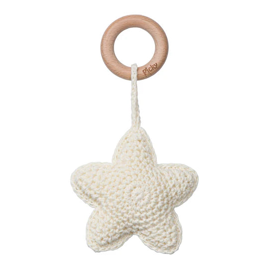 Star Rattle Teether - Off White