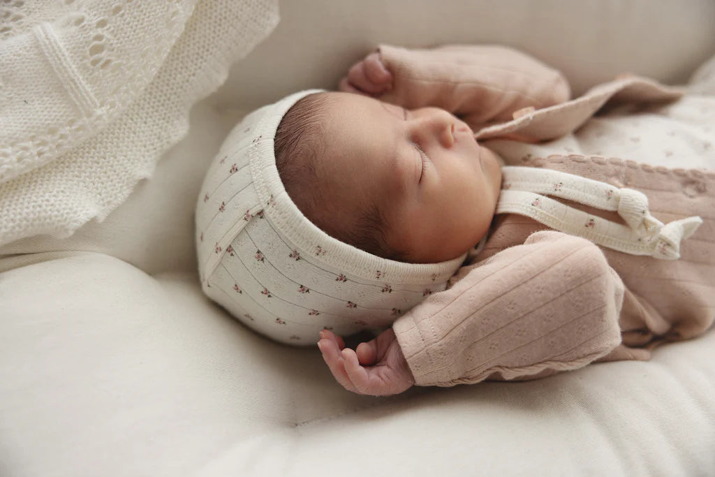 Lillete Floret Print Footie & Hat Set