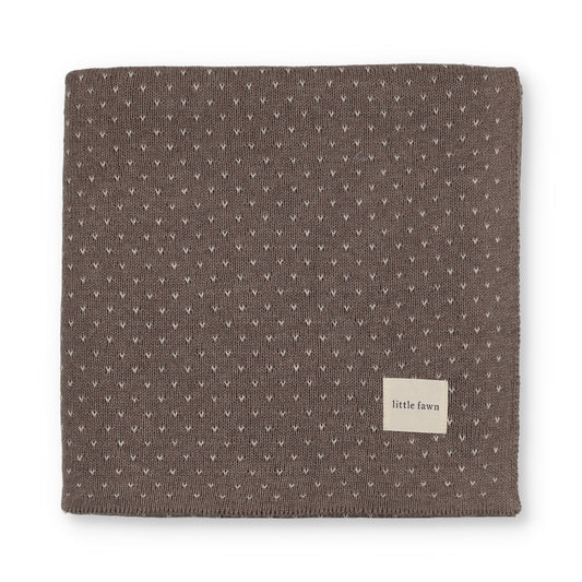 V Print Knit Blanket - Oatmeal