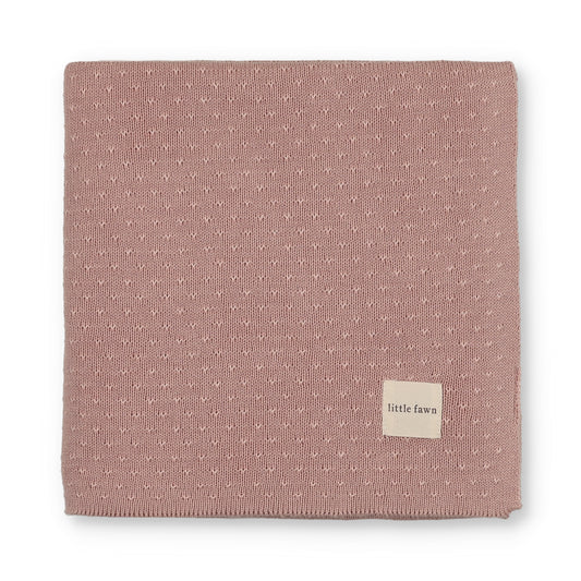 V Print Knit Blanket - Pink