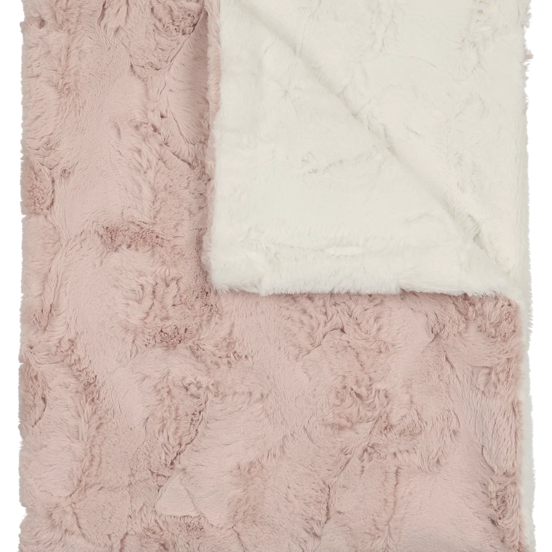 Peluche Lux Fur Blankets - Rose and Natural