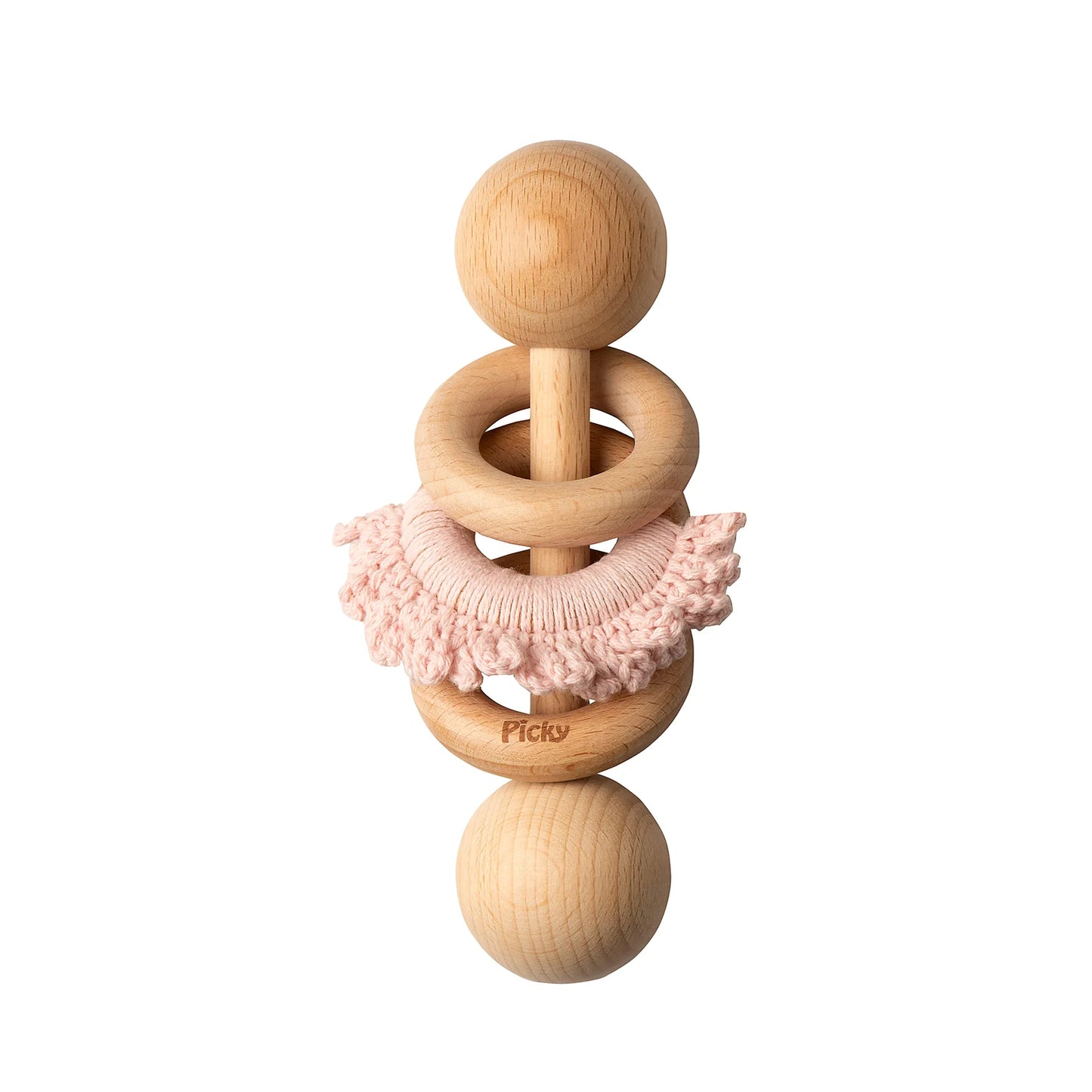 Baby Rattle with Ruffle - Pink