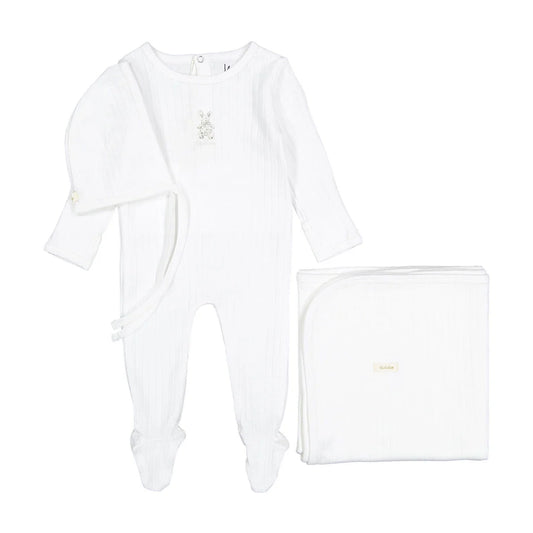 Bunny Romper Bonnet & Blanket Set