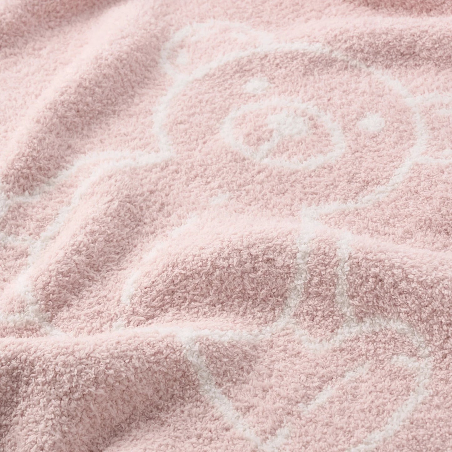 Teddy Bear Feather Knit Baby Blanket - Pink