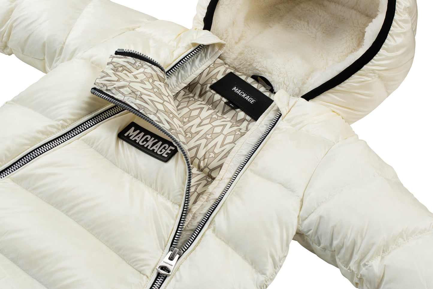 MACKAGE CREAM BABY ALLIE DOWN BUNTING SNOWSUIT