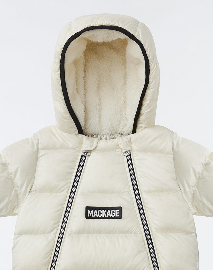 MACKAGE CREAM BABY ALLIE DOWN BUNTING SNOWSUIT