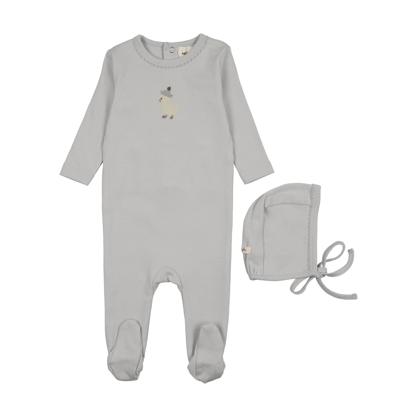 Embroidered footie & Bonnet