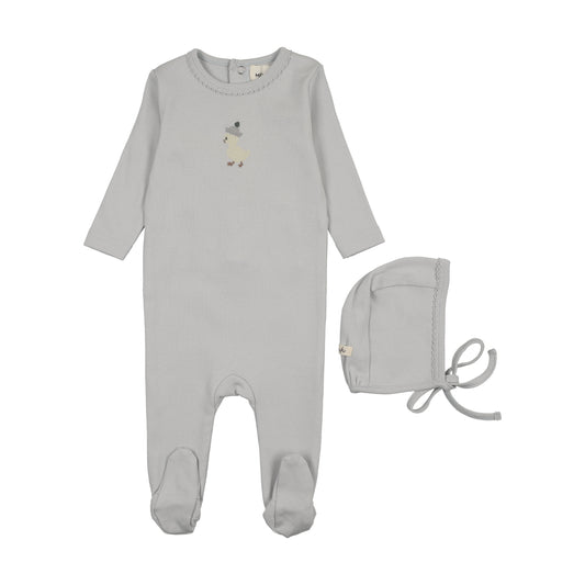 Embroidered footie & Bonnet