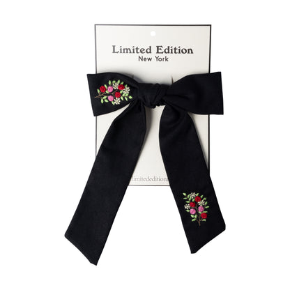 Floral Embroidered Bow