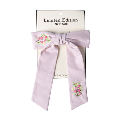 Floral Embroidered Bow