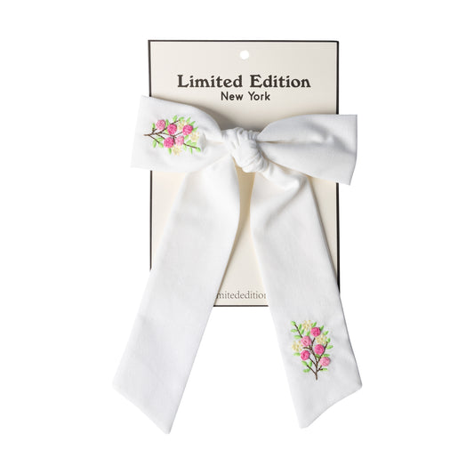 Floral Embroidered Bow