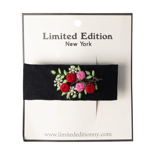 Floral Embroidered Hair Clip