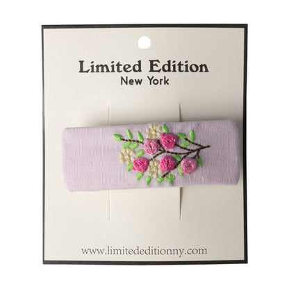 Floral Embroidered Hair Clip