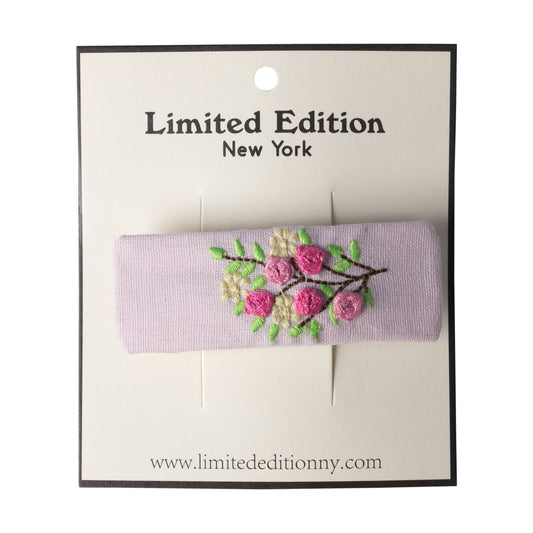 Floral Embroidered Hair Clip