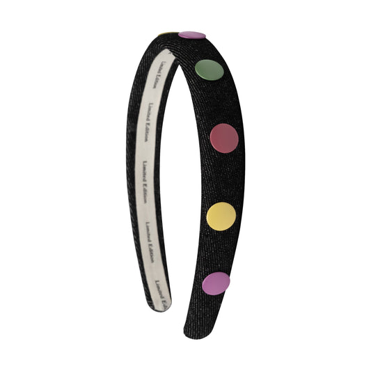 Denim Snap Headband Thin