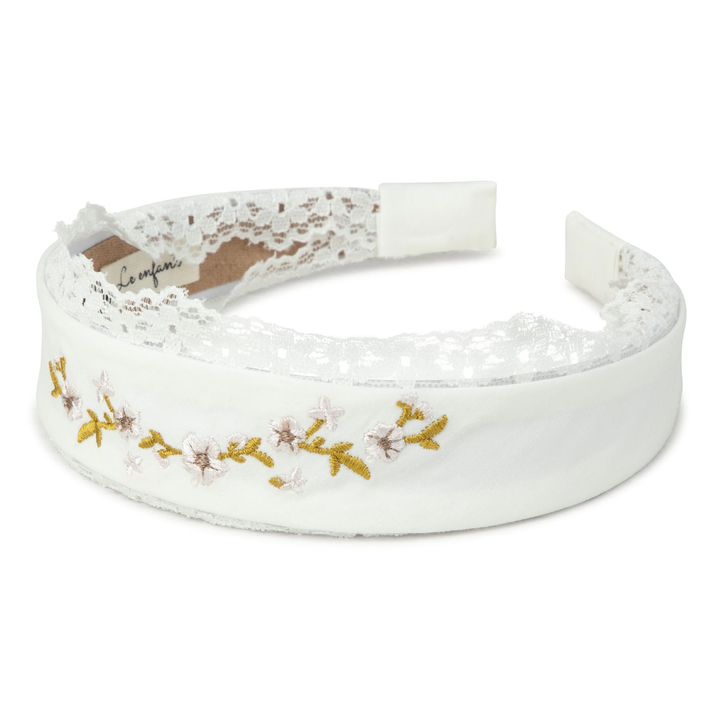 Le Enfant Lace trim hairband - White