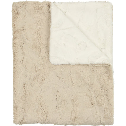 Peluche Fur Blanket - Champagne and Natural
