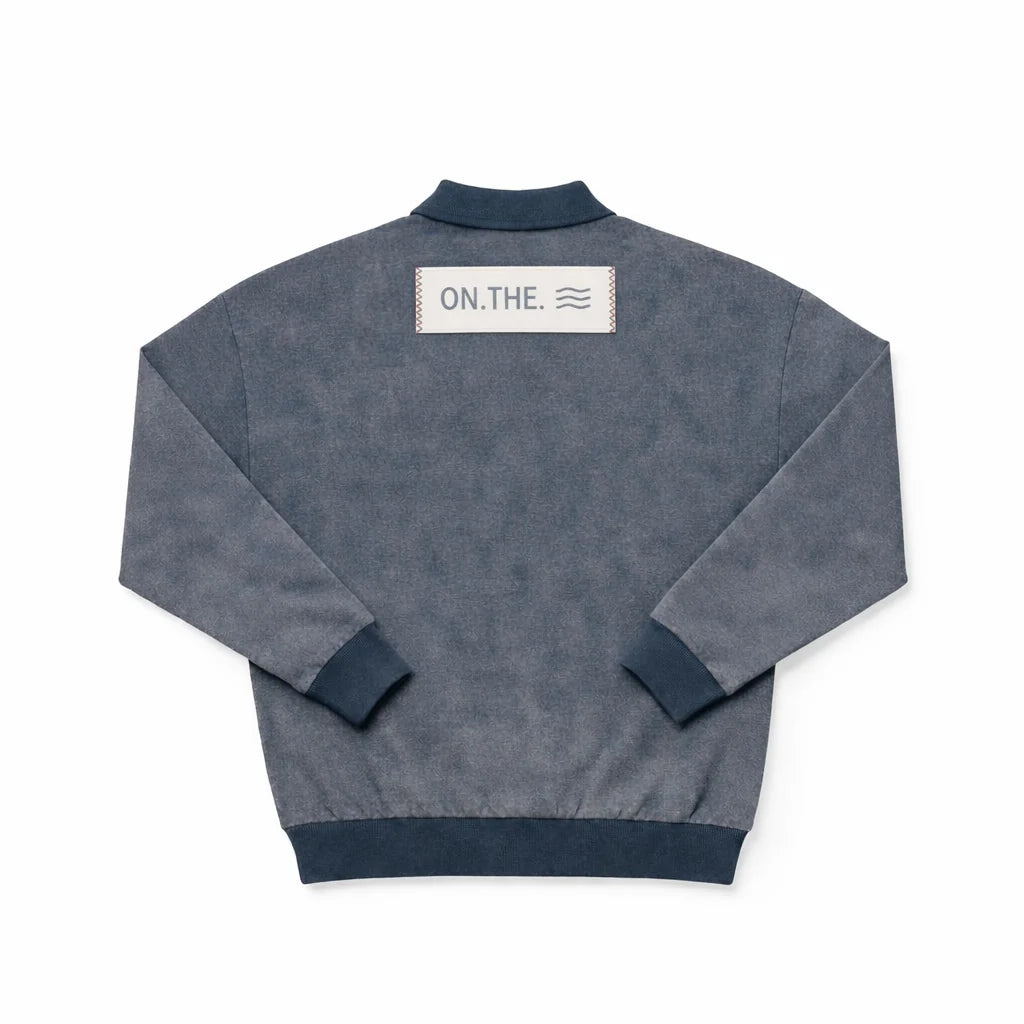 Sweatshirt Polo — Navy Wash