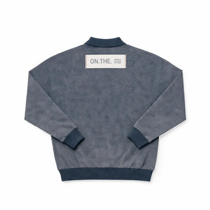Sweatshirt Polo — Navy Wash