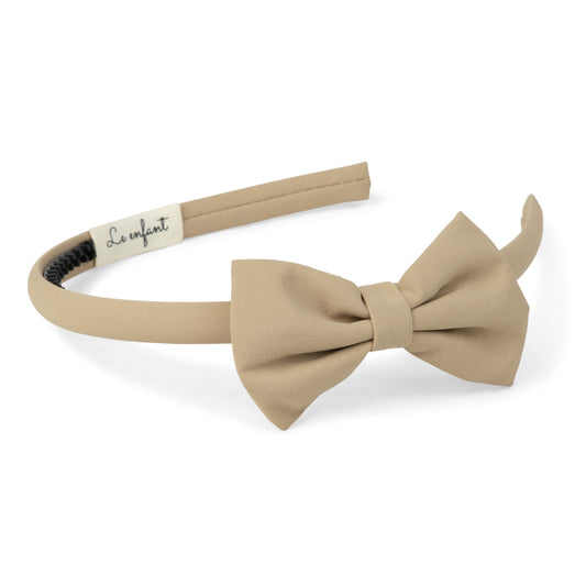 Le enfant Dainty taffetta bow hairband - Sand