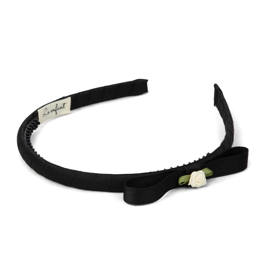 Le enfant Thin rose bow hairband - Black