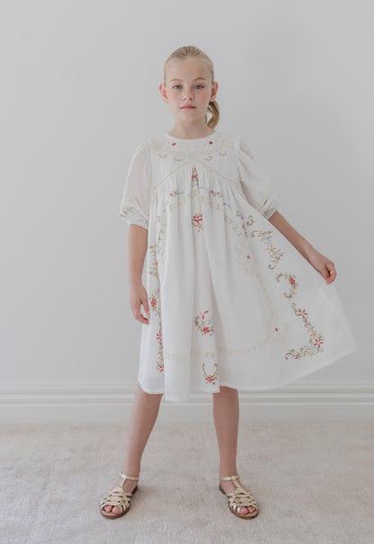 Petit Amalie Cross Stitch Elbow Sleeve Dress