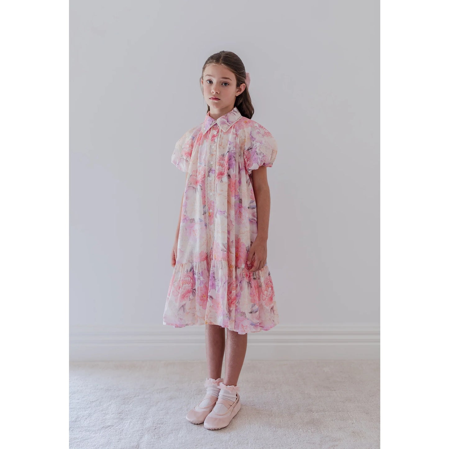 Petit Amalie Dahlia Print Shirt Dress