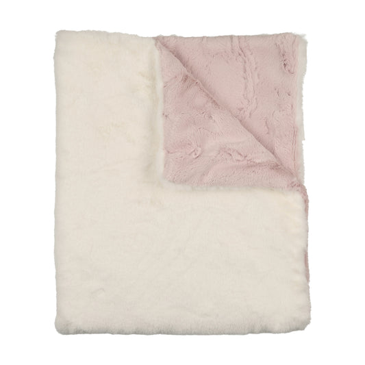 Peluche Super Fluff Blanket - Natural and Rose