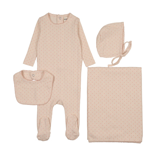 Pointelle Tulip Print 3PC SET & Bib