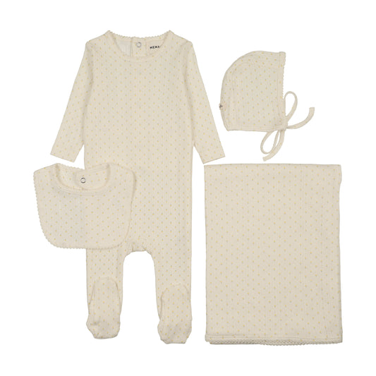 Pointelle Tulip Print 3PC SET & Bib
