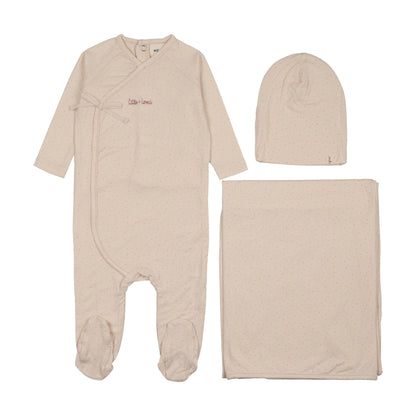 Mock Wrap Polka Dot Footie 3Pc Set