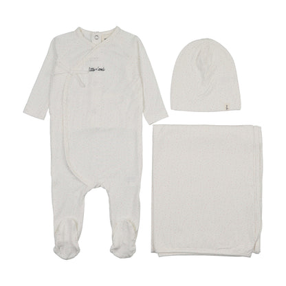 Mock Wrap Polka Dot Footie 3Pc Set