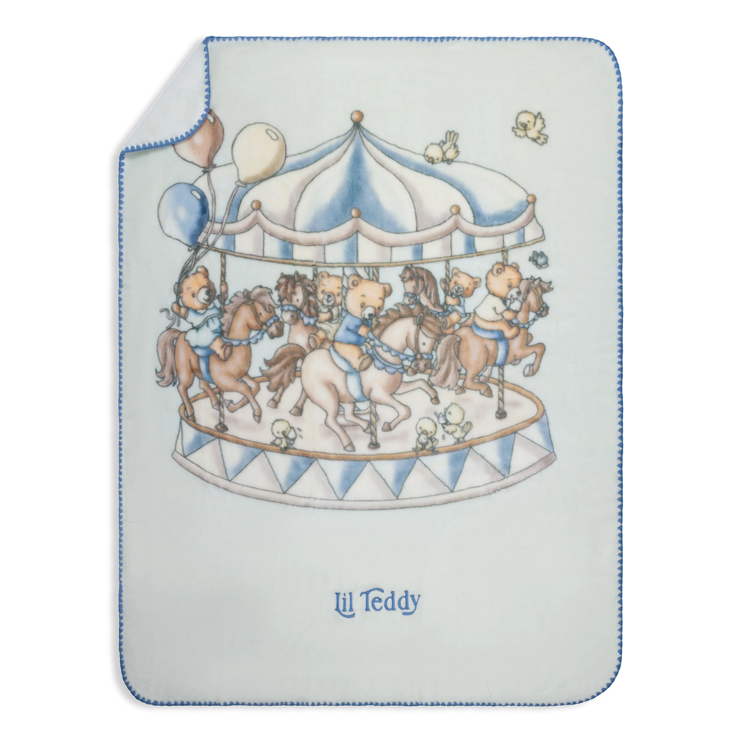 Lil Teddy Bigger Merry Go Snuggle Blanket