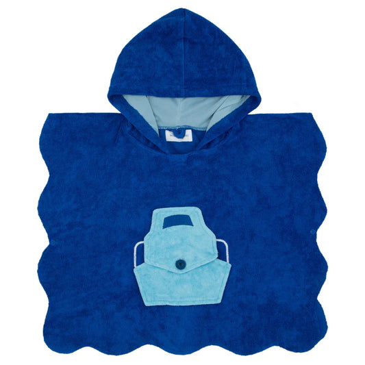 Miss Mini Scalloped Swim Poncho-Boy