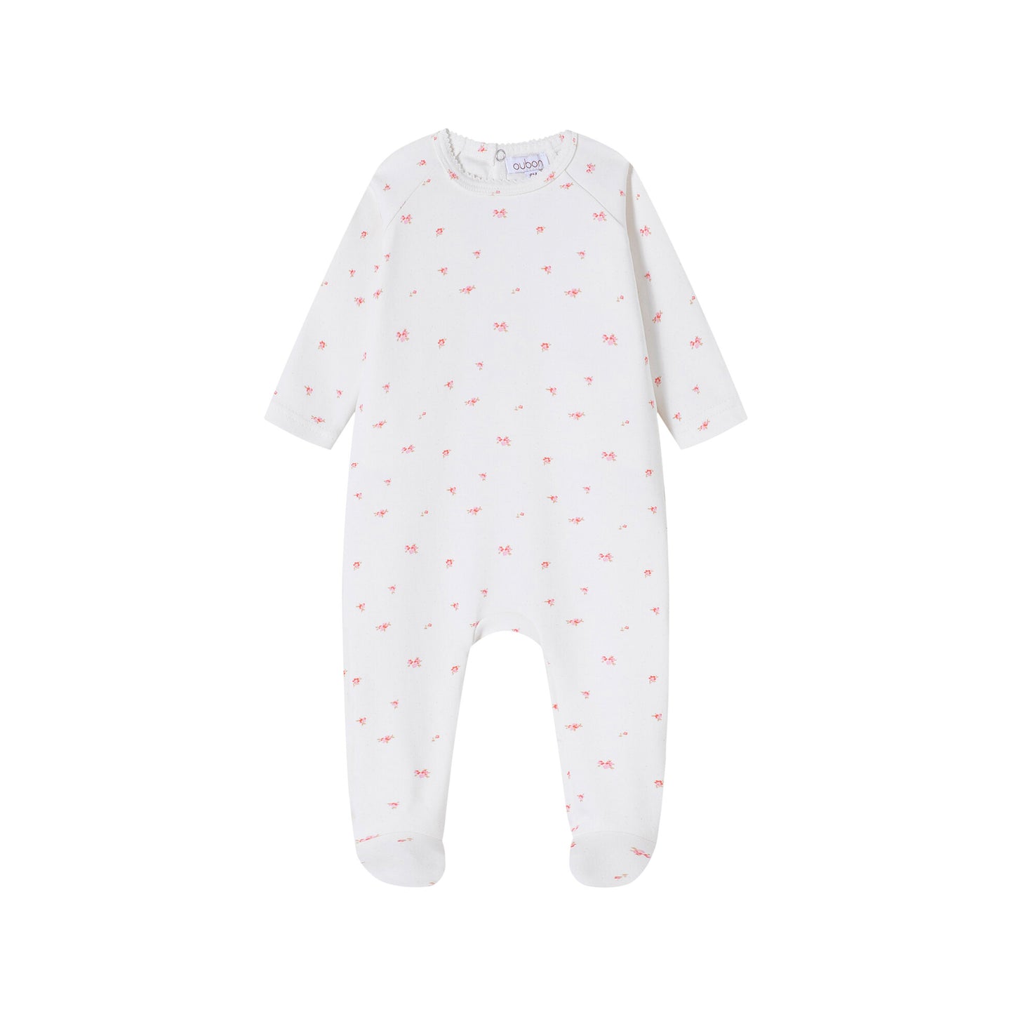Red And Pink Floral Footie/Hat - Pink