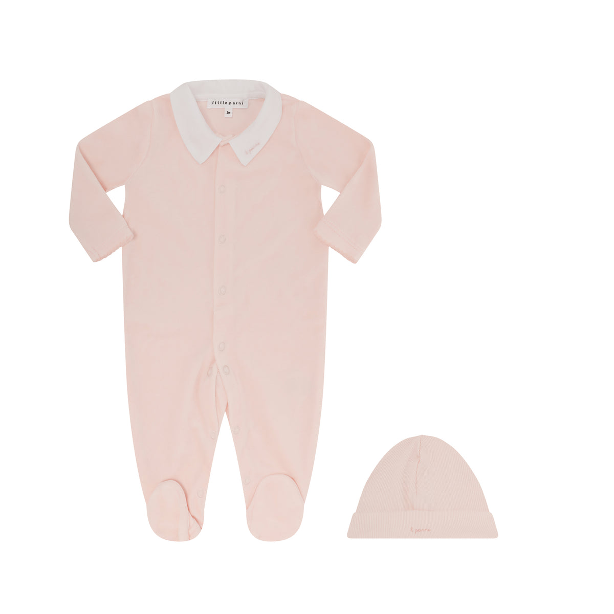 Petite Velour Footie Gift Set  - Pink