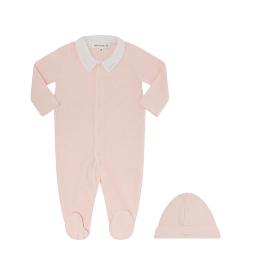 Petite Velour Footie Gift Set  - Pink