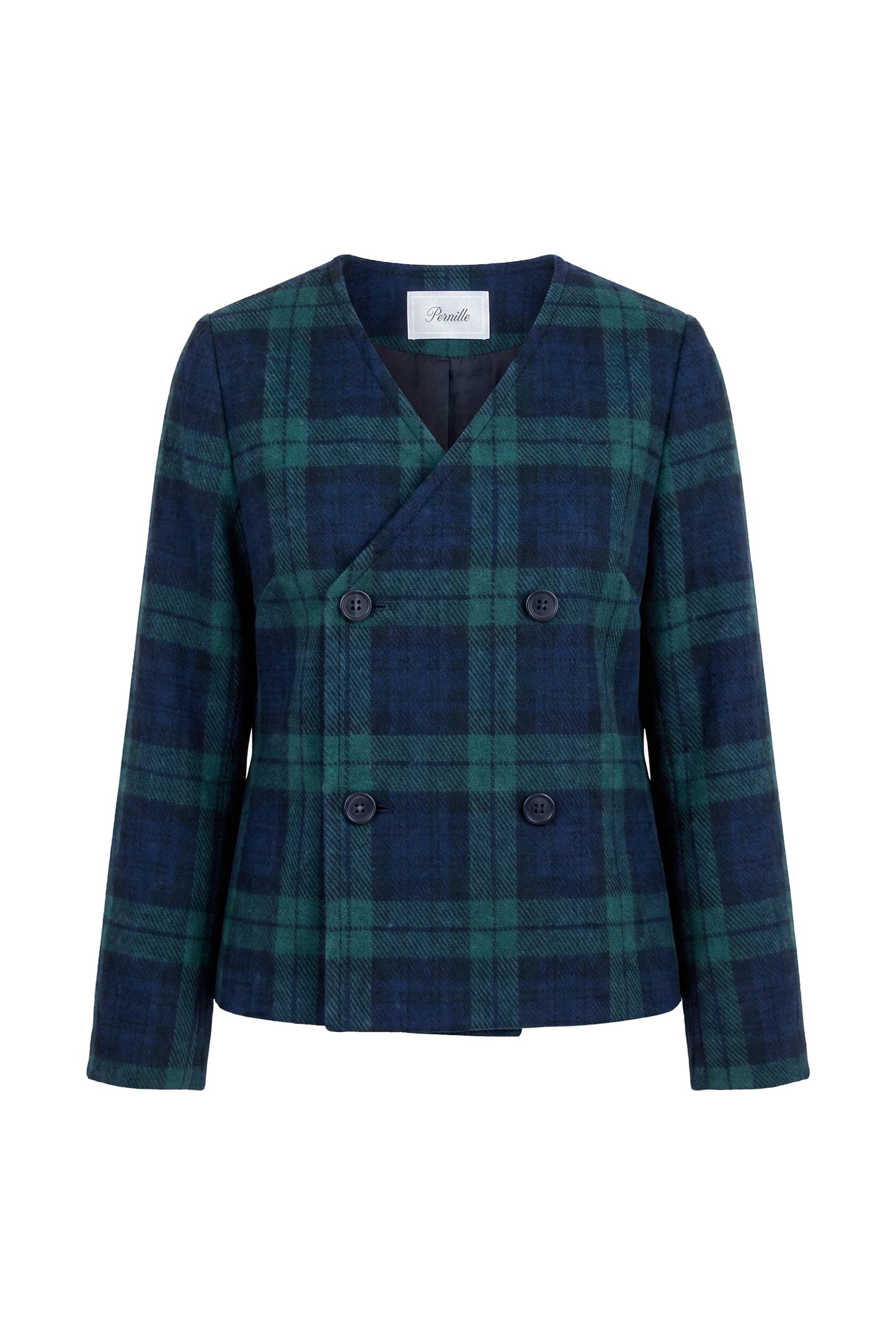 Double Breasted Jacket - Navy/Green