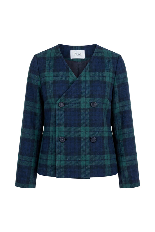 Double Breasted Jacket - Navy/Green