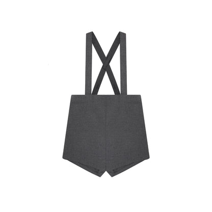 Boys Suspender Shorts - Grey