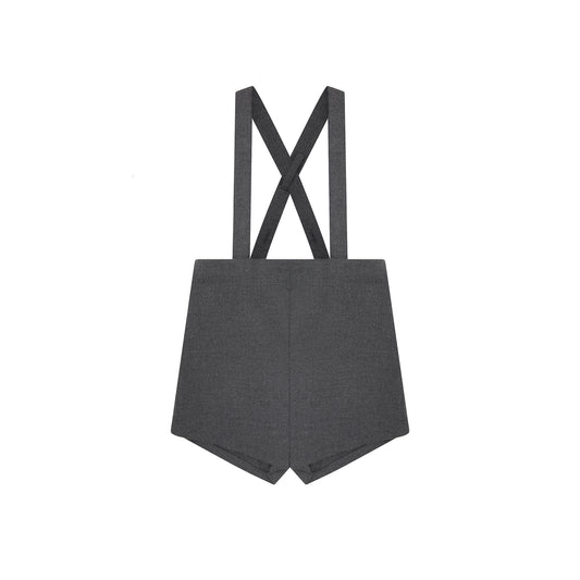 Boys Suspender Shorts - Grey