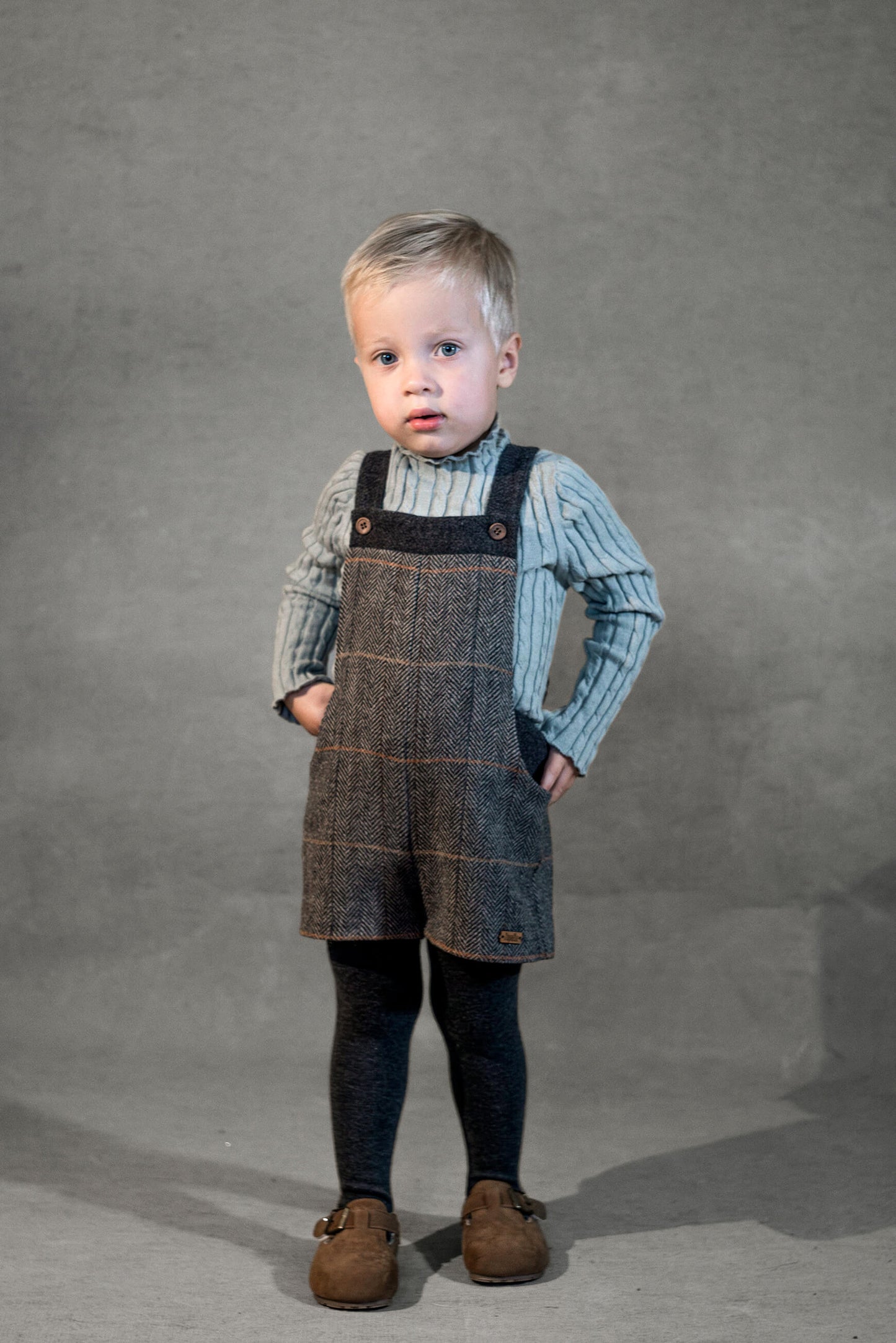Fleck Contrasting Dungarees 9.3 - Grey
