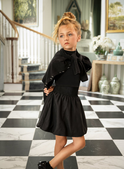 Smocked Bubble Skirt - Black