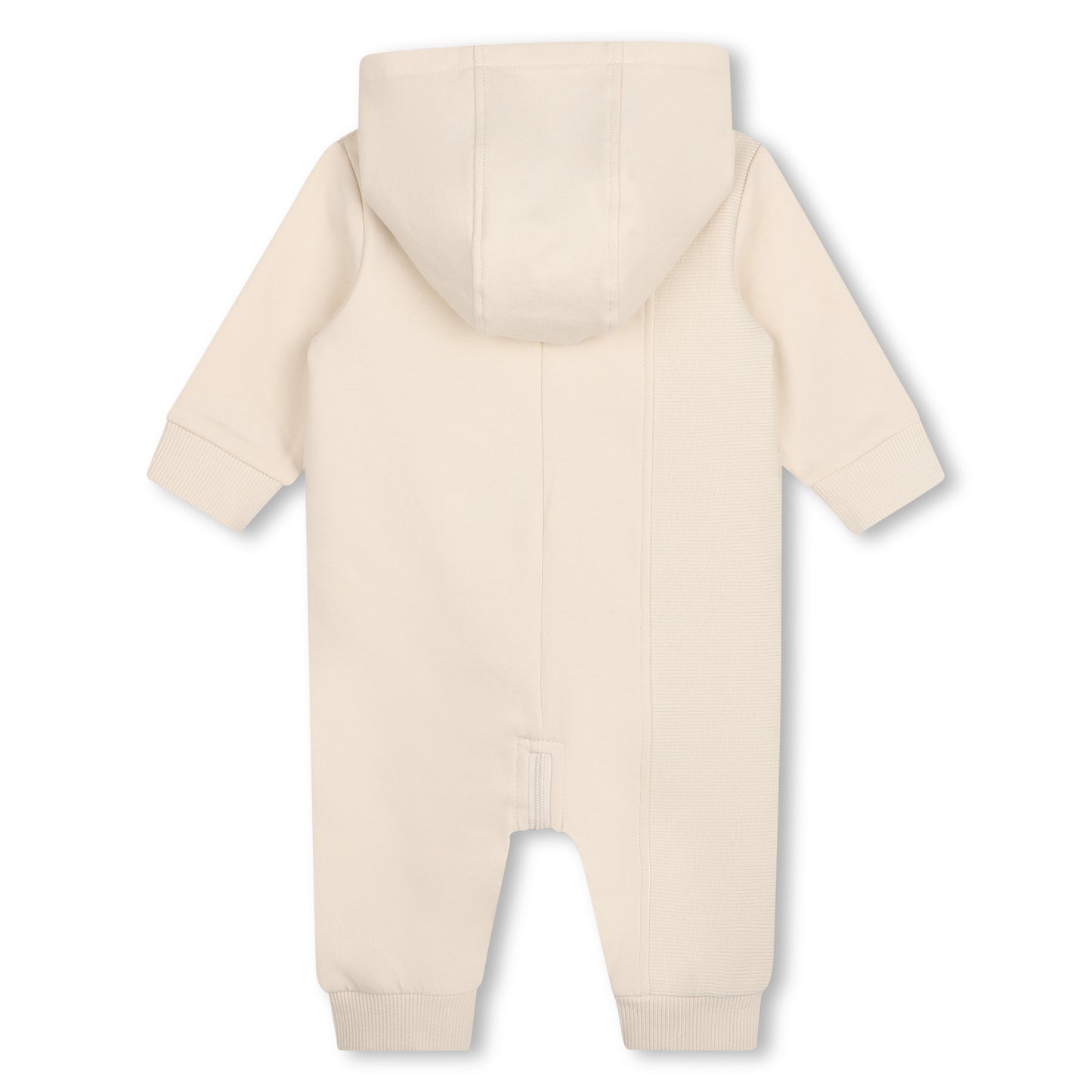 Hooded Footie With Zip Front J53296 - Beige