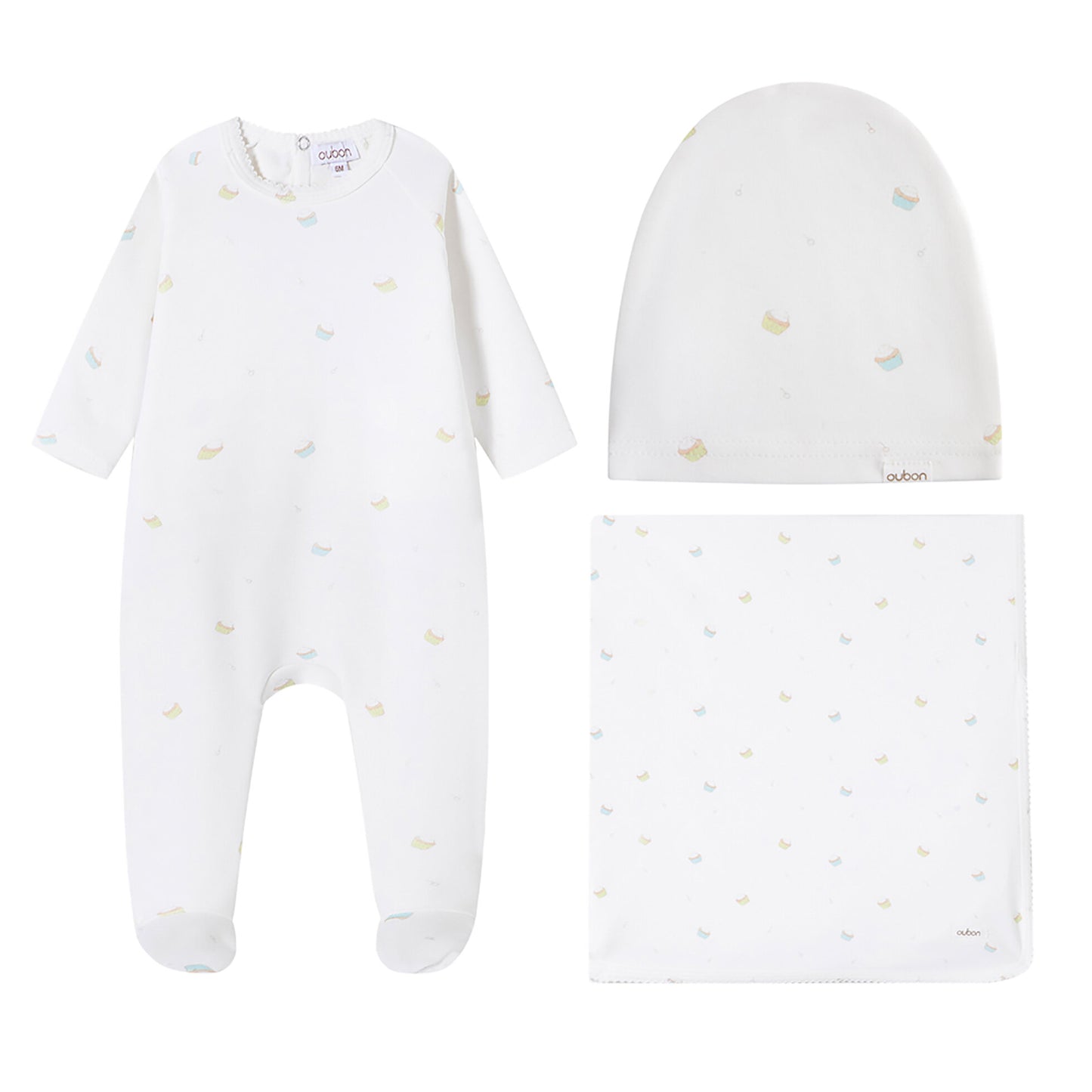 Cupcake Print 3Pc Set - Blue
