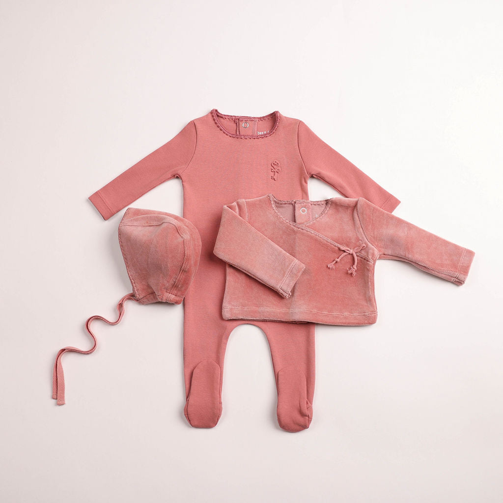 Classic Stitch Wrap Two Piece-Dusty Pink