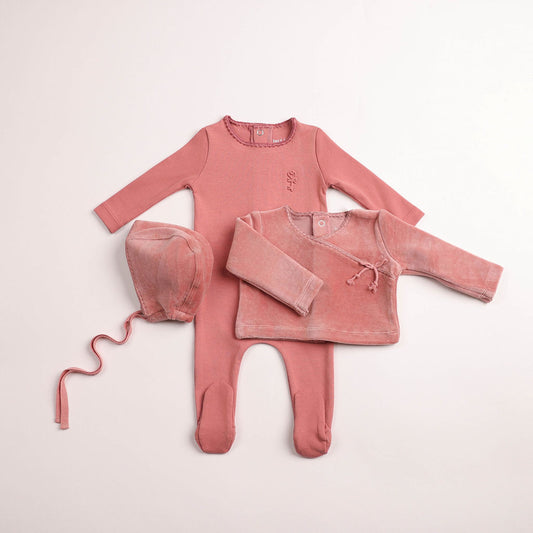Classic Stitch Wrap Two Piece-Dusty Pink