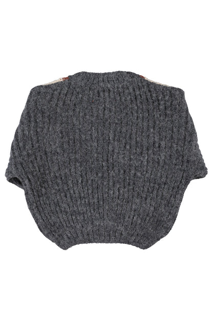 Knitted sweater (TRC2608) - Grey W/ Multicolor Geometric